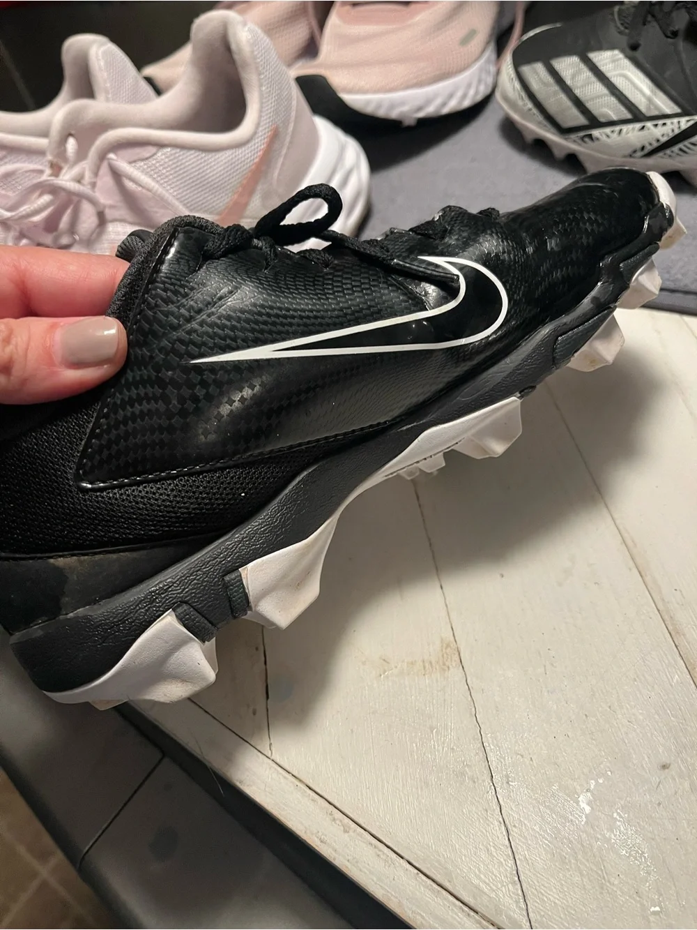 Nike Kids Black Sneakers with White Swoosh